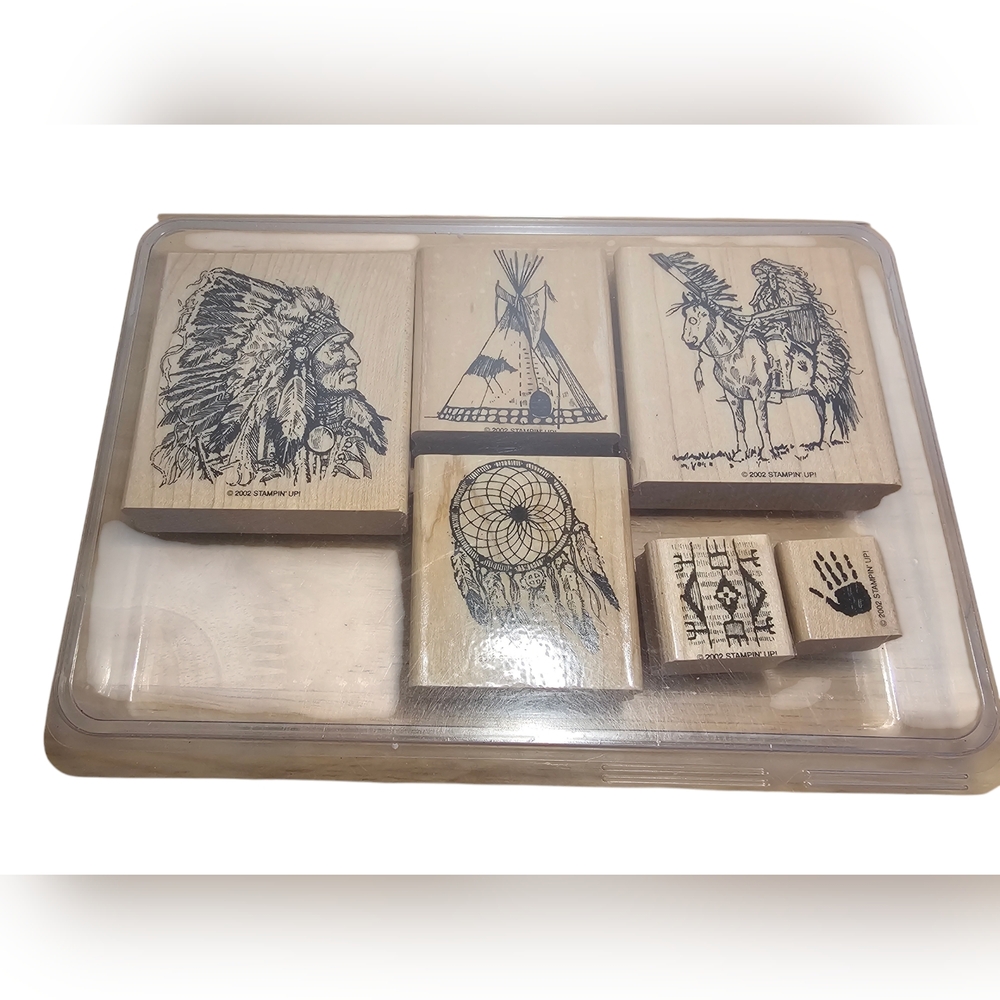 VTG 2002 Stampin' Up! Dream Catcher Native American Indian Set of 6 Stamp Set